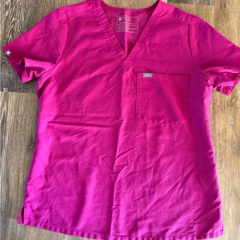 Figs Catarina scrub top, medium, fuchsia, limited edition color